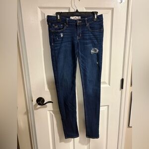 Hollister Dark Blue Distressed Skinny Jeans